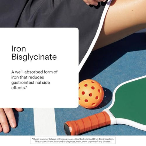 Thorne - Iron Bisglycinate - 25 Mg Iron Supplement For Enhanced Absorption Without Gastrointestinal Side Effects - Nsf Certified For Sport - Gluten-Free 60 Servings