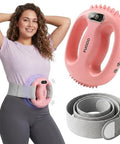 Fuooo 4-Head Fascia Ring Massager Multifunctional Full-Body Deep Tissue Massage Gun Hands-Free Ergonomic Electric Massager With Waist Belt 3 Modes 9 Intensities Cordless Muscle Relief