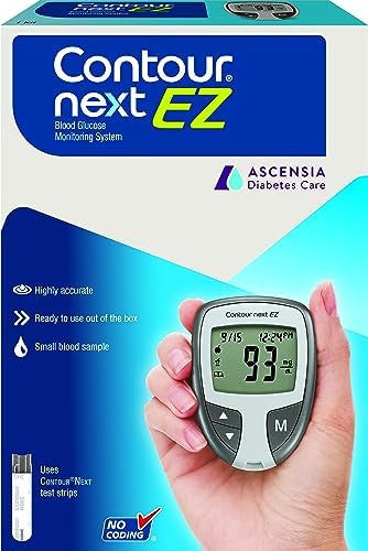 Ascensia Contour Next Ez Blood Glucose Monitor Allinone Kit With Test Strips Accurate Blood Sugar Monitor Easytouse Glucose Meter Portable And Reliable Diabetes Testing Kit