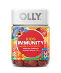 Olly Kids Immunity Gummy Immune Support Wellmune Elderberry Vitamin C Zinc Chewable Supplement Cherry - 50 Count & Gummy Active Immunity Elderberry 45 Gummies (1 Pack) Berry Flavor