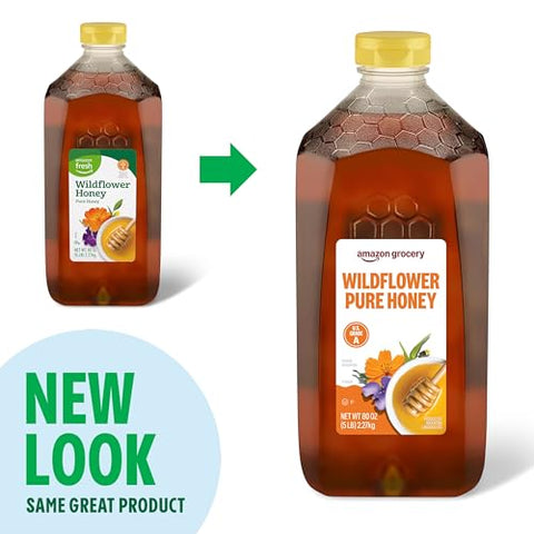 Amazon Grocery, Wildflower Pure Honey, 80 oz (Previously Amazon Fresh, Packaging May Vary)