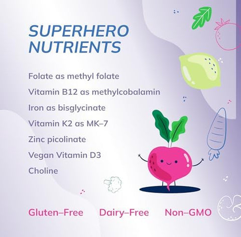 Super MiniMulti Children's Multivitamin Swallowable Capsules with Methyl Folate Methyl B12 and Coenzyme B Vitamins for Growth Focus Brain Health (120 Capsules)