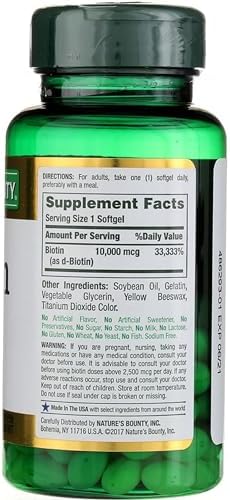 NatureS Bounty Biotin 10000 Mcg Ultra Strength Rapid Release Liquid Softgels 120 Ea (Pack Of 2)