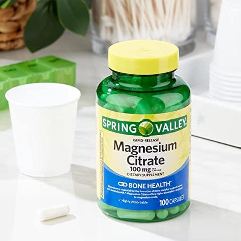 Spring Valley Magnesium Citrate 100 mg RapidRelease 100 Capsules