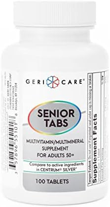 Gericare Senior Tab 50+ Multivitamin And Minerals Tablets - Immune Support - Age-Defying Nutrition, 100 Count (Pack Of 2)