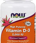 Now Foods Vitamin D3 Structural Support 2000 I.U 480 Softgels
