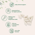 Micro Ingredients Magnesium Oxide 400Mg 500 Capsules Elemental Form For Max Concentration Supports Calm Muscle & Nerve Health Non-Gmo