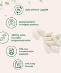Micro Ingredients Magnesium Oxide 400Mg 500 Capsules Elemental Form For Max Concentration Supports Calm Muscle & Nerve Health Non-Gmo