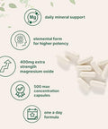 Micro Ingredients Magnesium Oxide 400Mg 500 Capsules Elemental Form For Max Concentration Supports Calm Muscle & Nerve Health Non-Gmo