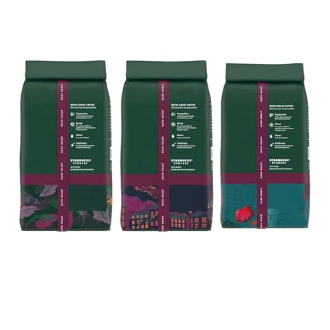 Starbucks Whole Coffee Beans, Dark Roast Hot or Iced Coffee, Variety Pack, Three 12 oz BagsÃƒÂ¢Ã¢â€šÂ¬Ã¢â‚¬Â¹