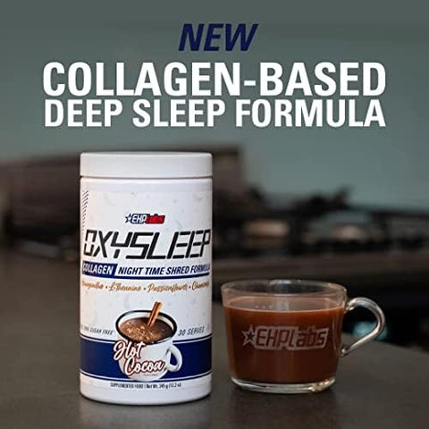 Ehp Labs Oxysleep Collagen Peptides Powder Night Time Shred Promotes Deep Sleep & Shredding Skin Bones & Muscle Support Pastureraised Bovine Collagen Type I & Iii 30 Servings (Hot Cocoa)