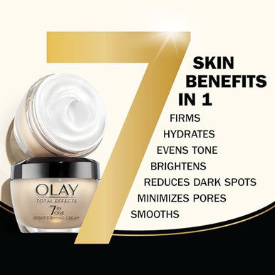 Olay Total Effects Anti-Aging Night Firming Cream & Face Moisturizer With Vitamin C & E 1.7 Fluid Ounce