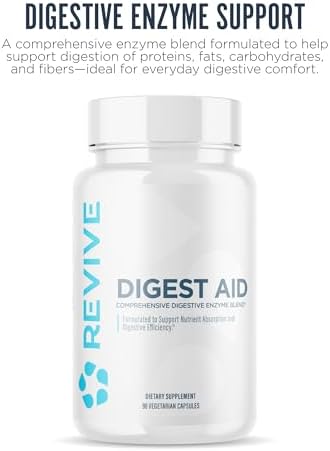 Revive Md Digest Aid Digestive Support Supplement For Men & Women - Comprehensive Digestive Enzyme Blend With Probiotics & Prebiotics For Gut Health & Healthy Digestion - 90 Capsules