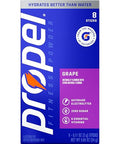 Propel Electrolyte Enhanced Water Drink Mix Powder Packets, Grape, Zero Calorie & Zero Sugar Hydration with Electrolytes and Vitamins C & E, (8 Packets)