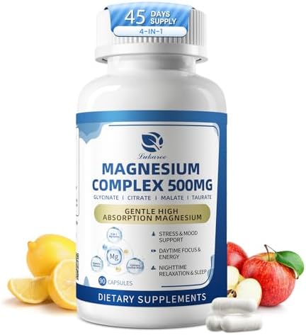 Lukaree 2 Pack Magnesium Complex For Women And Men 4In1 Magnesium Glycinate Citrate Malate Taurate Magnesium Supplement For Relaxation Sleep & Focus 60 Days Supply