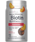 Neocell Biotin 10000Mcg Gummies 72 Count Beauty Enhancing Supplement Hair Skin And Nails Peach Flavor