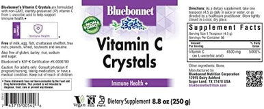 Bluebonnet Nutrition Vitamin C Crystals For Immune Health For Antioxidant Protection Soy Gluten Nongmo Kosher Dairy Vegan Powder 4.4 Oz (125 G)