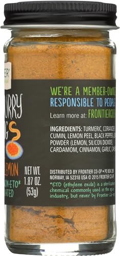 Frontier Co-op Indian Curry Seasoning, 1.87 Ounce Bottle, Complex Flavor with Turmeric, Coriander and Lemon