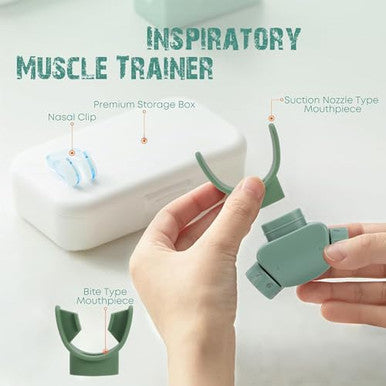 Lixada Advanced Breathing Trainer For Lung Capacity - 8-Level Adjustable Respiratory Exercise Device For Running Swimming & Fitness With Case & Nose Clip(Green)