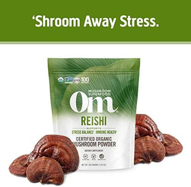Om Mushroom Superfood 7.05Oz Bundle Lion'S Mane & Reishi Organic Mushroom Powder 200 Servings