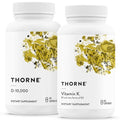 Thorne Bone Health Bundle Vitamin D3 and Vitamin K Supports Healthy Bones Teeth Muscles Cardiovascular And Immune Function 30 To 60 Servings