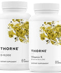 Thorne - Bone Health Bundle - Vitamin D3 & Vitamin K - Supports Healthy Bones Teeth Muscles Cardiovascular And Immune Function - 30 To 60 Servings