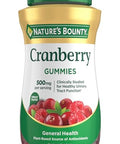 Nature's Bounty Cranberry Gummies Urinary Tract Support Cran-Raspberry Flavor 500 Mg 150 Ct