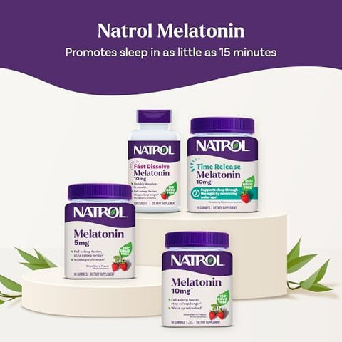 Natrol Melatonin Gummies Sleep Support 190 StrawberryFlavored Adult Melatonin Gummies 10 Mg Sleep Aids For Adults