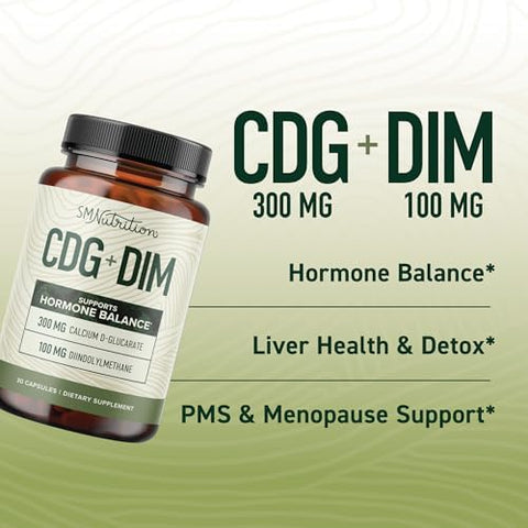 Smnutrition Advanced Dim Complex With Cdg & Sulforaphane Supplement Estrogen Balancing Bundle With Cdg Dim Supplement (30 Servings) And Activated Microbeadlet Sulforaphane (60 Servings)