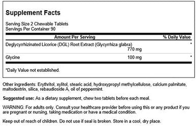 Swanson Dgl (Licorice) 385 Milligrams 180 Chwbls