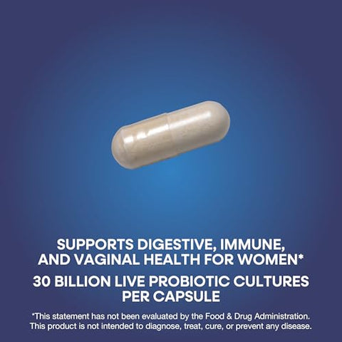 Nature'S Way Fortify Women S Probiotic 30 Billion Cfu Daily Multi-Strain Probiotic For Digestive Vaginal And Immune Support Once-Daily Capsule No Refrigeration Required 30 Capsules
