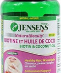NaturalBeauty: Healthy Hair, Skin & Nails - Biotin, Coconut Oil, Vit E, Zinc - by Jensens (60 vegecaps)