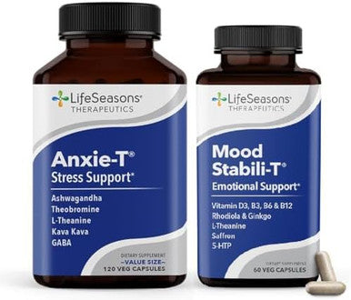 Lifeseasons Anxiet With Mood Stabilit Supports Mood & Mental Focus Feel Calm And Relaxed Eases Tension & Nervousness Ashwagandha Kava Kava Gaba & Ltheanine 180 Capsules