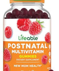 Lifeable Postnatal Multivitamin With Iron Choline And Iodine Great Tasting Postnatal Vitamins For Women Breastfeeding Vegetarian Nongmo Lactation Supplement 90 Gummies