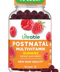 Lifeable Postnatal Multivitamin with Iron Choline and Iodine Great Tasting Postnatal Vitamins for Women Breastfeeding Vegetarian NonGMO Lactation Supplement 90 Gummies