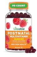 Lifeable Postnatal Multivitamin with Iron Choline and Iodine Great Tasting Postnatal Vitamins for Women Breastfeeding Vegetarian NonGMO Lactation Supplement 90 Gummies