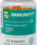 Immunity Gummy - Dietary Supplement With Vitamins For Adults & Teens - Chewable Multivitamin Booster Gummies With Zinc, Vitamin C And D - Naturally Flavored & Gluten - 60 Gummies (7.4 Oz)