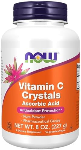 Now Foods Supplements Vitamin C Crystals (Ascorbic Acid) Powder Antioxidant Protection 8Ounce