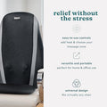 Homedics Shiatsu Massage Cushion With Soothing Heat Deep-Kneading Massage Targets Pressure Points All Over Back Soothing Heat Relax Overworked Muscles Release Tension Reduce Back Pain