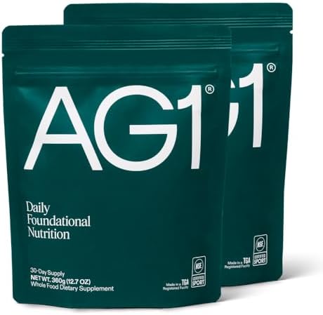 Ag1 Greens Powder Refill Pouch " 75 Vitamins Multivitamin & Probiotic Gut Health Support Vegan Keto Gluten Athletic Greens Supplement Pouch Only Classic Formula