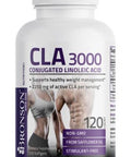 Bronson CLA 3000 Extra High Potency Supports Healthy Weight Management Lean Muscle Mass Non-Stimulating Conjugated Linoleic 120 Softgels