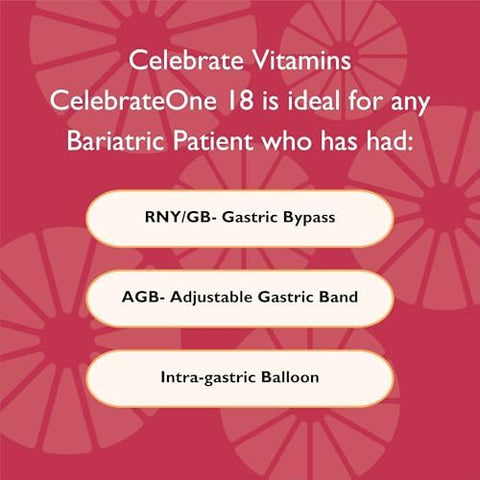 Celebrate Vitamins CelebrateONE Bariatric Multivitamin 18mg Iron and Balance Probiotic + Prebiotic Capsules Bundle Supports Digestive Health Iron Levels and Maximum Nutrient Absorption for Bariatric P