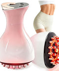 Kitusi Lymphatic Drainage Massager & Anti Cellulite Massage Tool For Legs Arms & Belly BodyHelps Reduce Stretch Marks & CelluliteWith Microcurrent Light Heat & Vibration - Pink