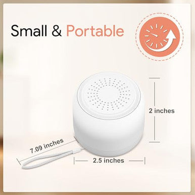 Splenpaw Portable & Mini Rechargeable White Noise Machine With 22 Soothing Sounds 3 Timer Options Memory Function For Baby Kids Adults Use For Travel Camping Home Nursery & Office