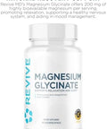 Revive Pure Magnesium Glycinate Capsules 200Mg Md - High Absorption Supplement For Relaxation & Stress Relief - Organic Memory & Sleep Support Pills For Strong Bones Normal Nerve & Muscle Function