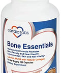 Cardiotabs Bone Essentials With Mcha & Collagen Calcium Supplement W/Calcium Hydroxyapatite For High Absorption Bone Density And Heart Supplement W/Vitamins Minerals & Proteins 120 Capsules