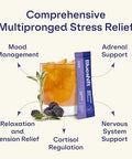 Blueshift Stress Relief Drink Mix For Adults " Blackberry Sage Ashwagandha Lemon Balm L'Theanine Gaba & B'Vitamins Zero'Sugar Stick Packs " Nondrowsy Cortisol Balance Calm 10 Ct