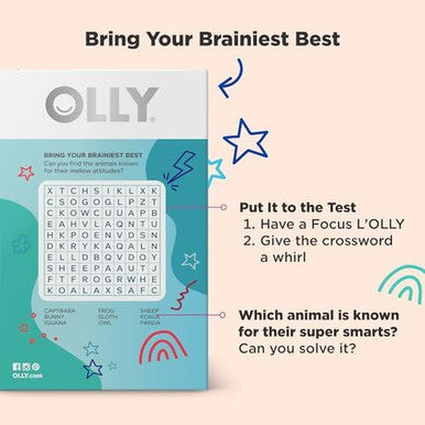 Olly Mellow Buddies L'Olly Pops Omega3 Ala Ltheanine Choline Kids Dietary Supplement Lollipops Supports A Calm Mood & Healthy Brain Function Vegetarian Raspberry Flavored 25 Count