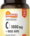 Sundance Vitamin C 1000Mg With Rose Hips 60 Coated Caplets Timed Release Vegetarian Nongmo And Gluten Supplement