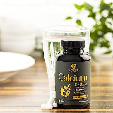 Calcium 1200 Mg With Vitamin D3, Calcium Supplement Vitamins, Bone, Teeth & Immune Health Support, Calcium Supplements With D For Women & Men, Nature'S Absorbable Calcium Carbonate - 240 Tablets